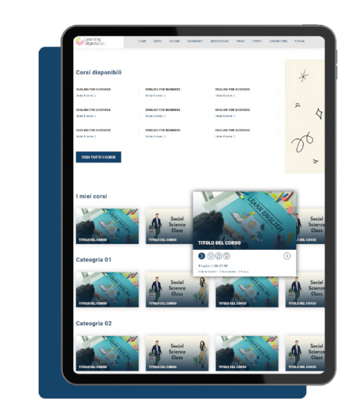 learning objects piattaforma e-learning